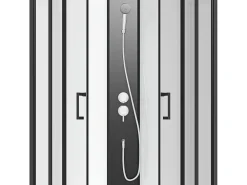 Cabine de duche em quarto de círculo, altura ajustável, C80 x L80 x A213/232 cm ROVATA