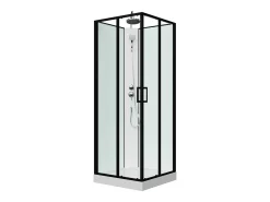 Cabine de duche quadrada preto e branco C80 x L80 x A225 cm - SAMABI