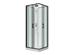 Cabine de duche quadrada preto e branco C80 x L80 x A225 cm - SAMABI
