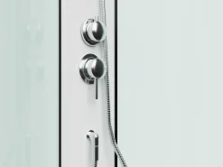Cabine de duche quadrada preto e branco C80 x L80 x A225 cm - SAMABI
