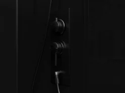 Cabine de duche quadrada, altura ajustável, preto, C80xL80xA213/232 cm - BADONI