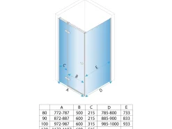 Cabine De Duche Rea Atlas Chrome 80X80 Left