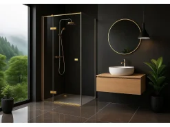 Cabine De Duche Rea Atlas Brush Gold 120X80 Left