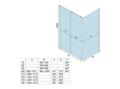 Cabine De Duche Rea Primo Slide 140X90 Chrome