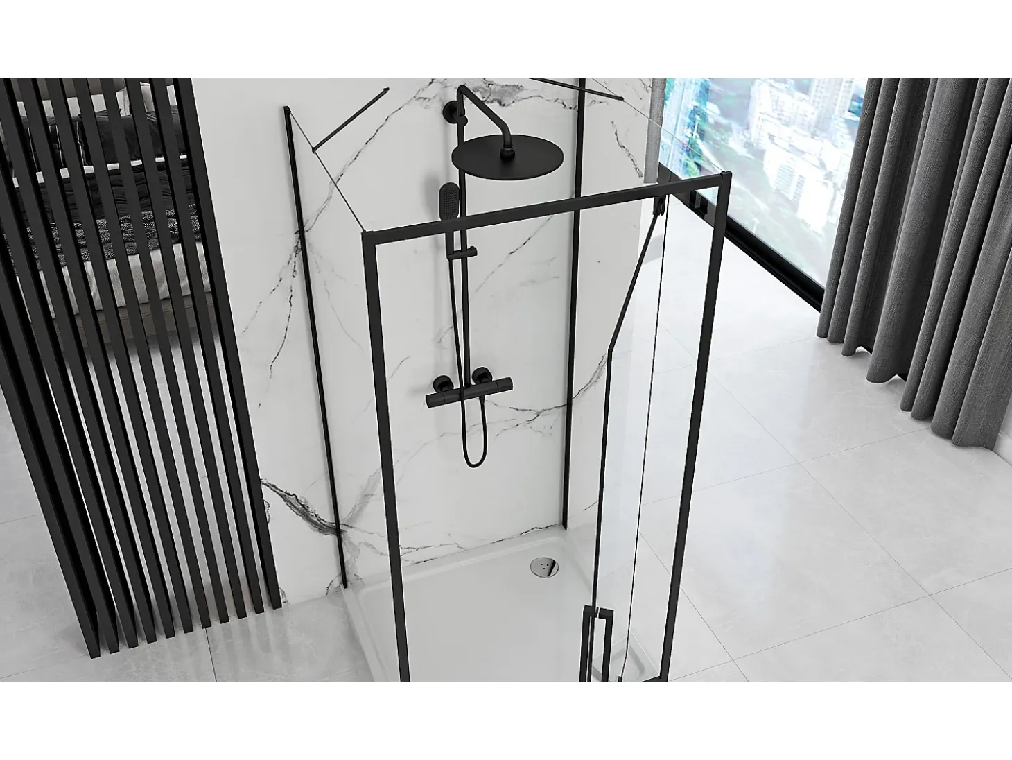 Cabine De Duche Rea Rapid Swing 90x80 Black