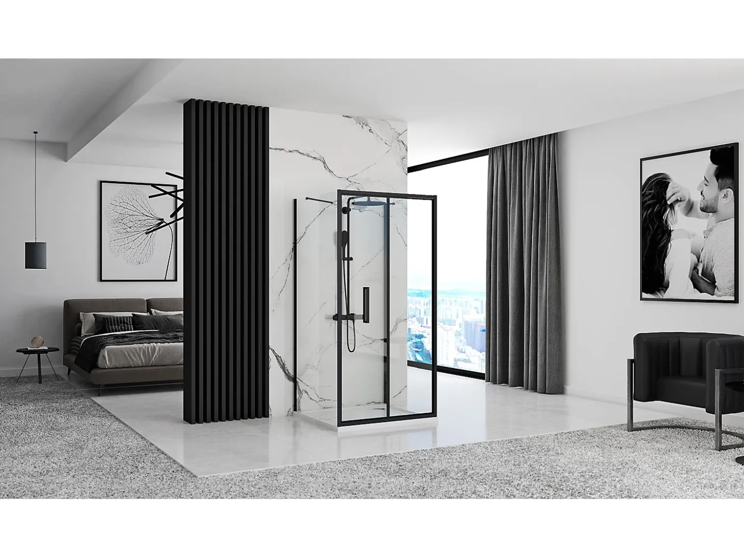 Cabine De Duche Rea Rapid Fold 80x80 Black