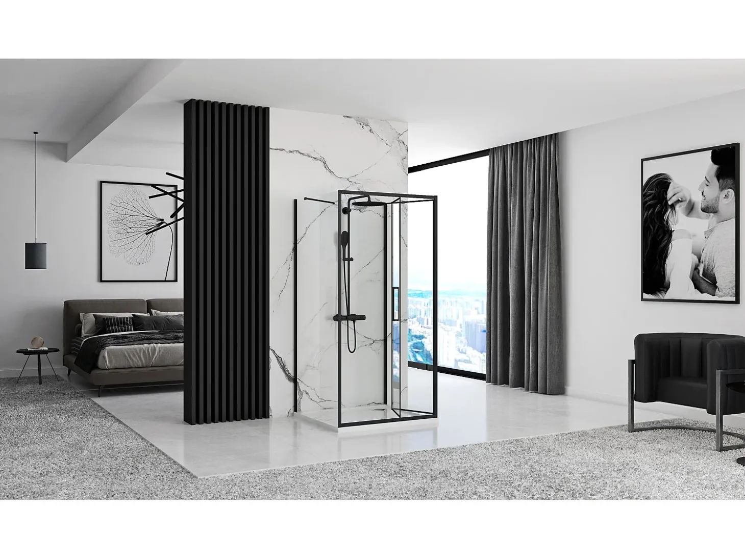 Cabine De Duche Rea Rapid Fold 80x80 Black