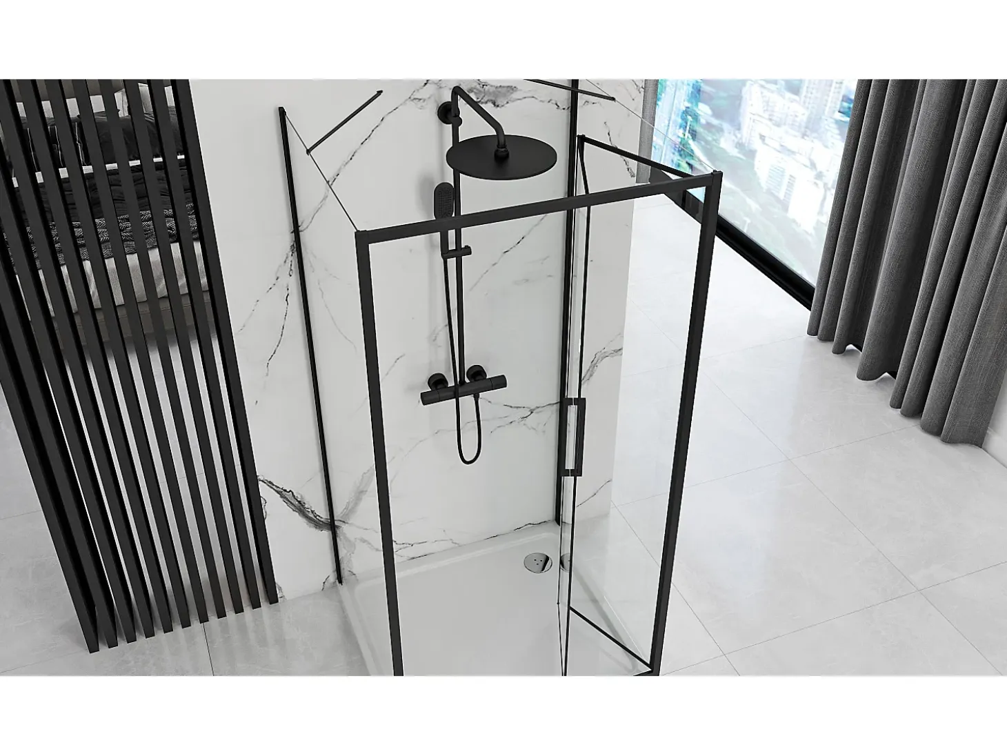 Cabine De Duche Rea Rapid Fold 90x80 Black