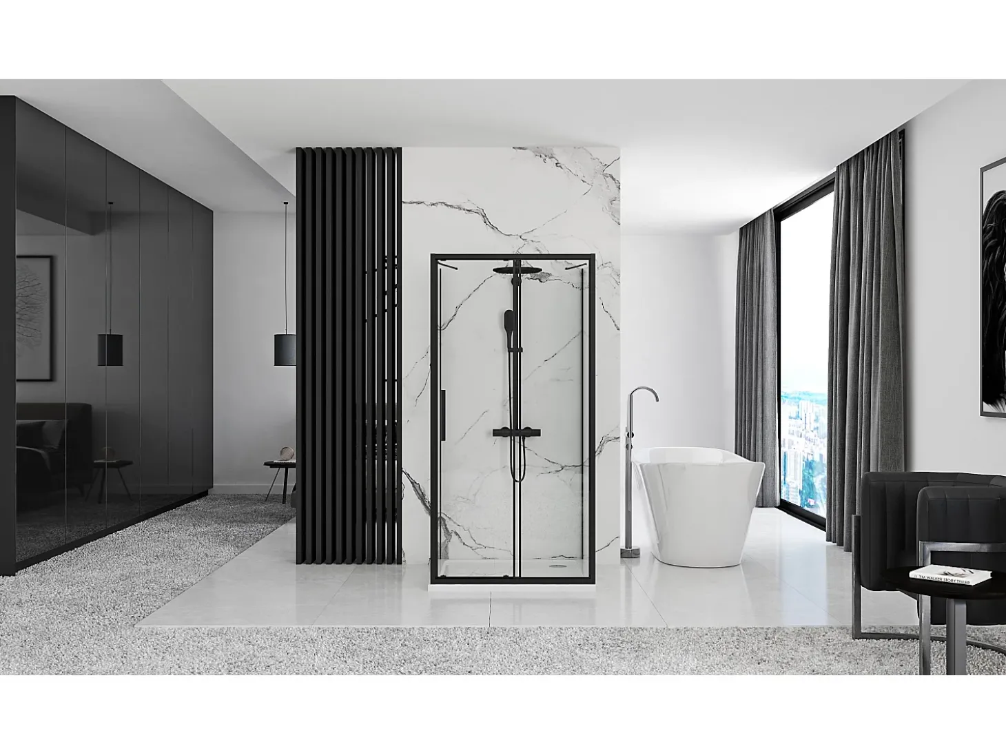 Cabine De Duche Rea Rapid Slide 120x80 Black