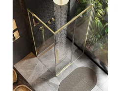 Cabine De Duche Rea Solar 90X90 Brush Gold