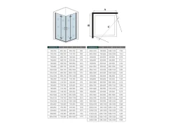 Cabine de duche rectangular Fole Vidro temperado Easyclean de 5mm com perfil preto mate Tamanho:(880-900)x(980-1000)x1900mm-AICA