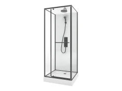 Cabine de duche reversível com altura ajustável, C80 x L80 x A213/232 cm SAVITO