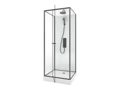 Cabine de duche reversível com altura ajustável, C80 x L80 x A213/232 cm SAVITO