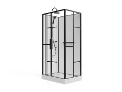 Cabine de duche serigrafada branco e preto C110 x L80 x A225 cm - GAVILA