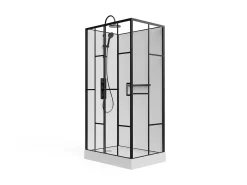 Cabine de duche serigrafada branco e preto C110 x L80 x A225 cm - GAVILA