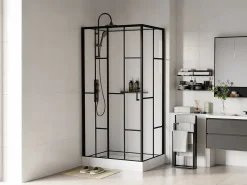 Cabine de duche serigrafada branco e preto C110 x L80 x A225 cm - GAVILA