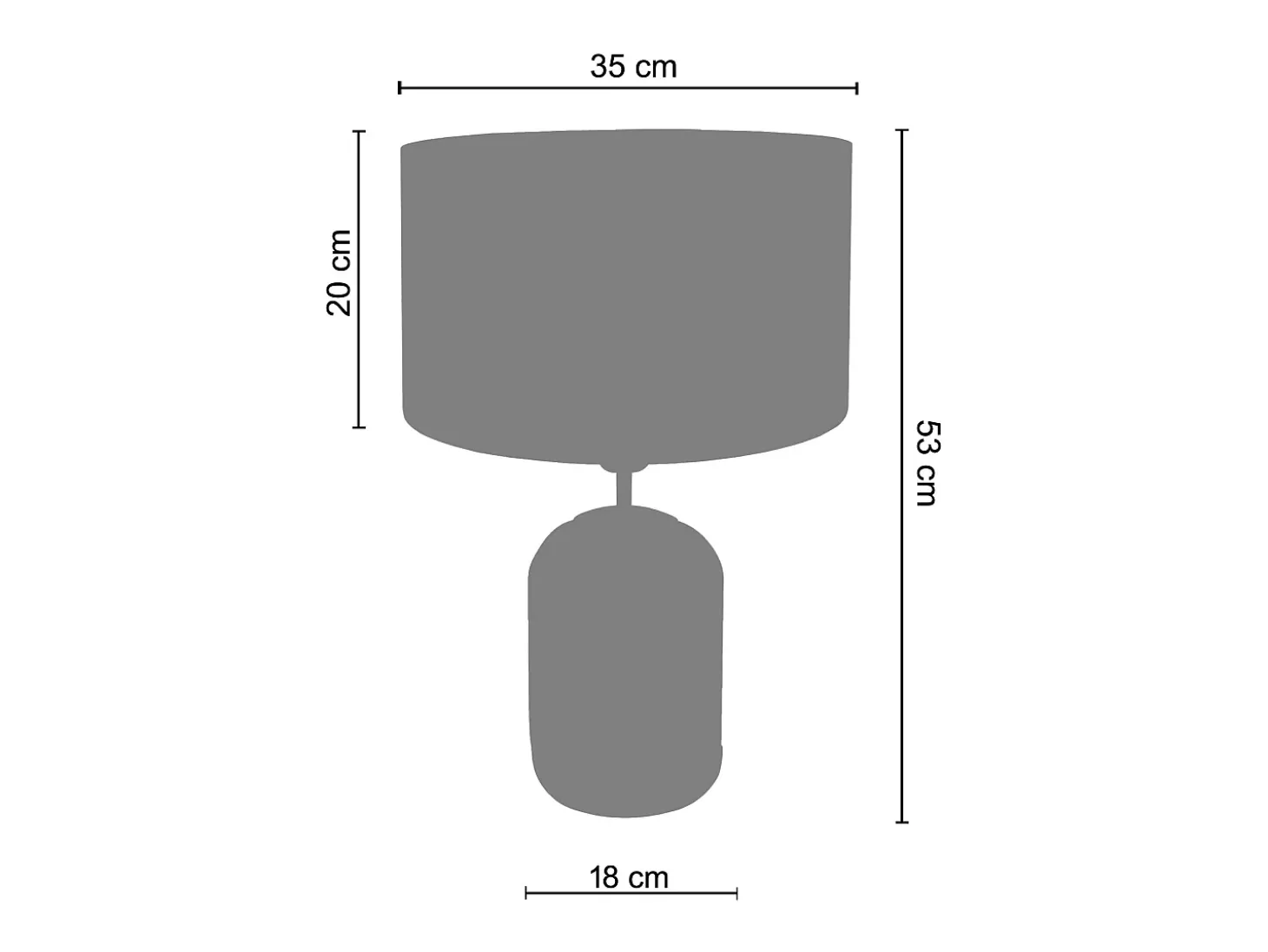 Cabndeeiro de escritório TOSEL FARUM metal cúpula amarelo D20 x H47 cm