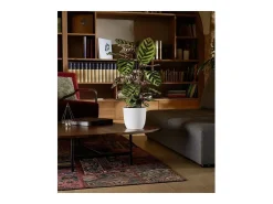 Cache-pot Opale branco marfim Ø 29,5 cm design facetado sem pés para vasos de flores