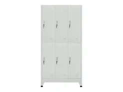 Cacifo com 6 compartimentos aço 90x45x180 cm cinzento