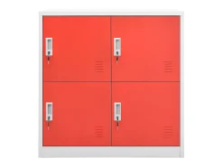 Cacifo 90x45x92,5 cm aço cinzento-claro e vermelho