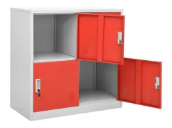 Cacifo 90x45x92,5 cm aço cinzento-claro e vermelho