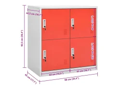 Cacifo 90x45x92,5 cm aço cinzento-claro e vermelho