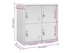 Cacifo 90x45x92,5 cm aço cinzento-claro