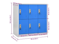 Cacifo 90x45x92,5 cm aço cinzento-claro e azul