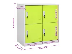 Cacifo 90x45x92,5 cm aço cinzento-claro e verde