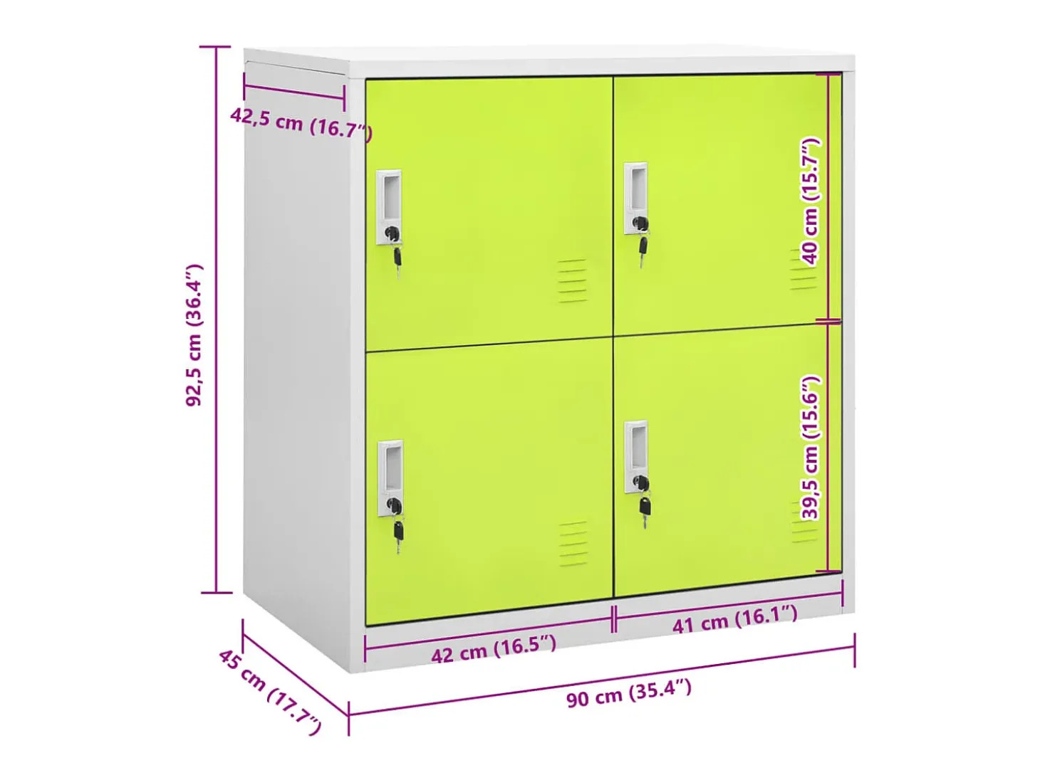 Cacifo 90x45x92,5 cm aço cinzento-claro e verde