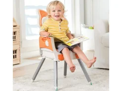 Cadeira alta evolutiva Infantino 4-em-1 design raposa, assento acolchoado, encosto reclinável, elevatório e cadeira infantil