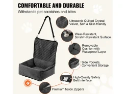 Cadeira Auto para Cães SucceBuy, Pequeno e Médio Porte (até 18 kg), Preto