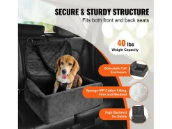 Cadeira Auto para Cães SucceBuy, Pequeno e Médio Porte (até 18 kg), Preto