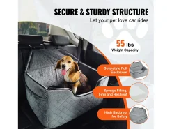 Cadeira Auto para Cães SucceBuy, Tamanho Médio/Grande (Até 25 kg), Cor Cinzenta