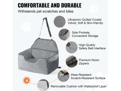 Cadeira Auto para Cães SucceBuy, Tamanho Médio/Grande (Até 25 kg), Cor Cinzenta