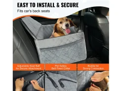 Cadeira Auto para Cães SucceBuy, Tamanho Médio/Grande (Até 25 kg), Cor Cinzenta