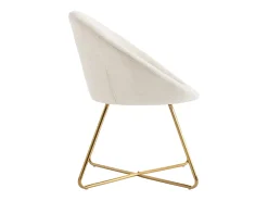 Cadeira bouclé e metal dourado cor branca - BURBAN