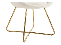 Cadeira bouclé e metal dourado cor branca - BURBAN