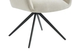 Cadeira com apoios de braço tecido e metal preto, cor bege - KARDESA de Maison Céphy