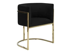 Cadeira com apoios de braços - Veludo e metal - Preto e dourado - PERIA de Pascal Morabito
