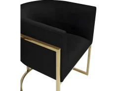 Cadeira com apoios de braços - Veludo e metal - Preto e dourado - PERIA de Pascal Morabito