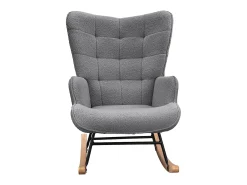 Cadeira de balanço - Cadeira de sala para quarto - Capacidade de carga até 120 kg - Poliéster - Cinza - 68 x 75 x 92 cm