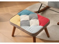 Cadeira de balanço com apoio para pés - 69,5 x 50 x 88,5 cm - Esponja + fibras de polipropileno - Multicolor