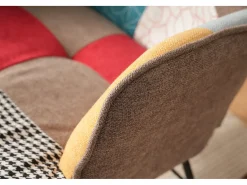 Cadeira de balanço com apoio para pés - 69,5 x 50 x 88,5 cm - Esponja + fibras de polipropileno - Multicolor
