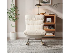 Cadeira de balanço estofada com encosto ajustável para sala de estar - quarto, varanda