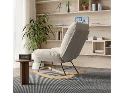 Cadeira de balanço estofada - com encosto ajustável, para sala de estar - quarto