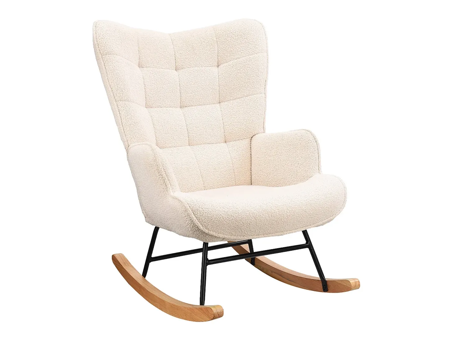 Cadeira de balanço para adultos - Cadeira de balanço ergonômica para áreas externas - para sala de estar - Bege