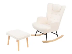 Cadeira de balanço Teddy, chaise longue com apoio de cabeça e apoio para os pés, 150 kg