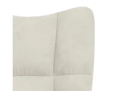 Cadeira de baloiçar com banco veludo branco nata