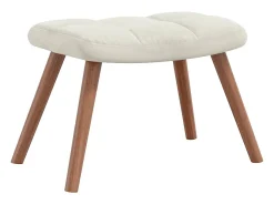 Cadeira de baloiçar com banco veludo branco nata